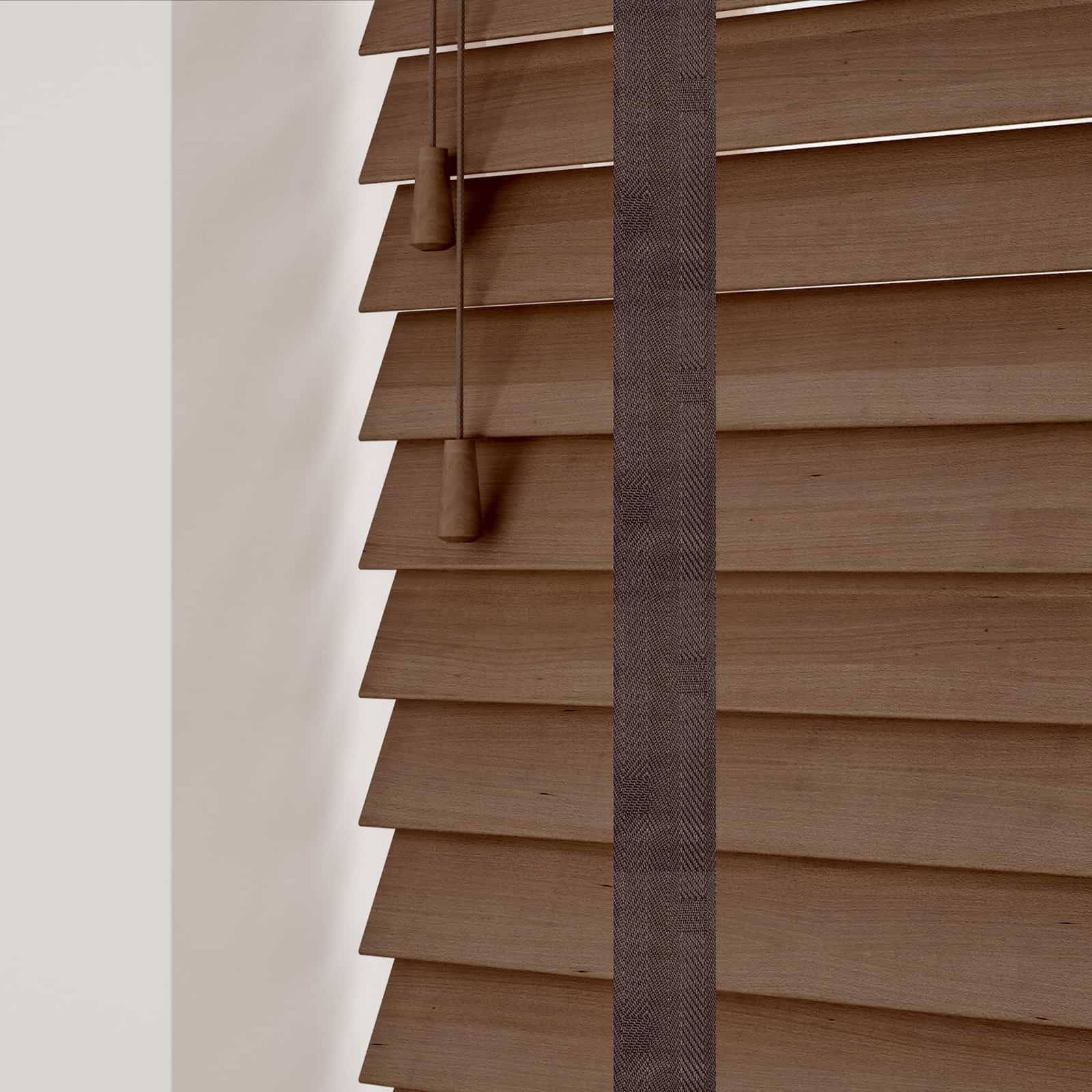 Auburn Dark Wood Venetian Blind With Tapes Shutters And Blinds Online